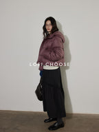 Lofi choose Pure Cotton Elastic Waist Ruffle Hem A Line Women Workwear Maxi Skirts