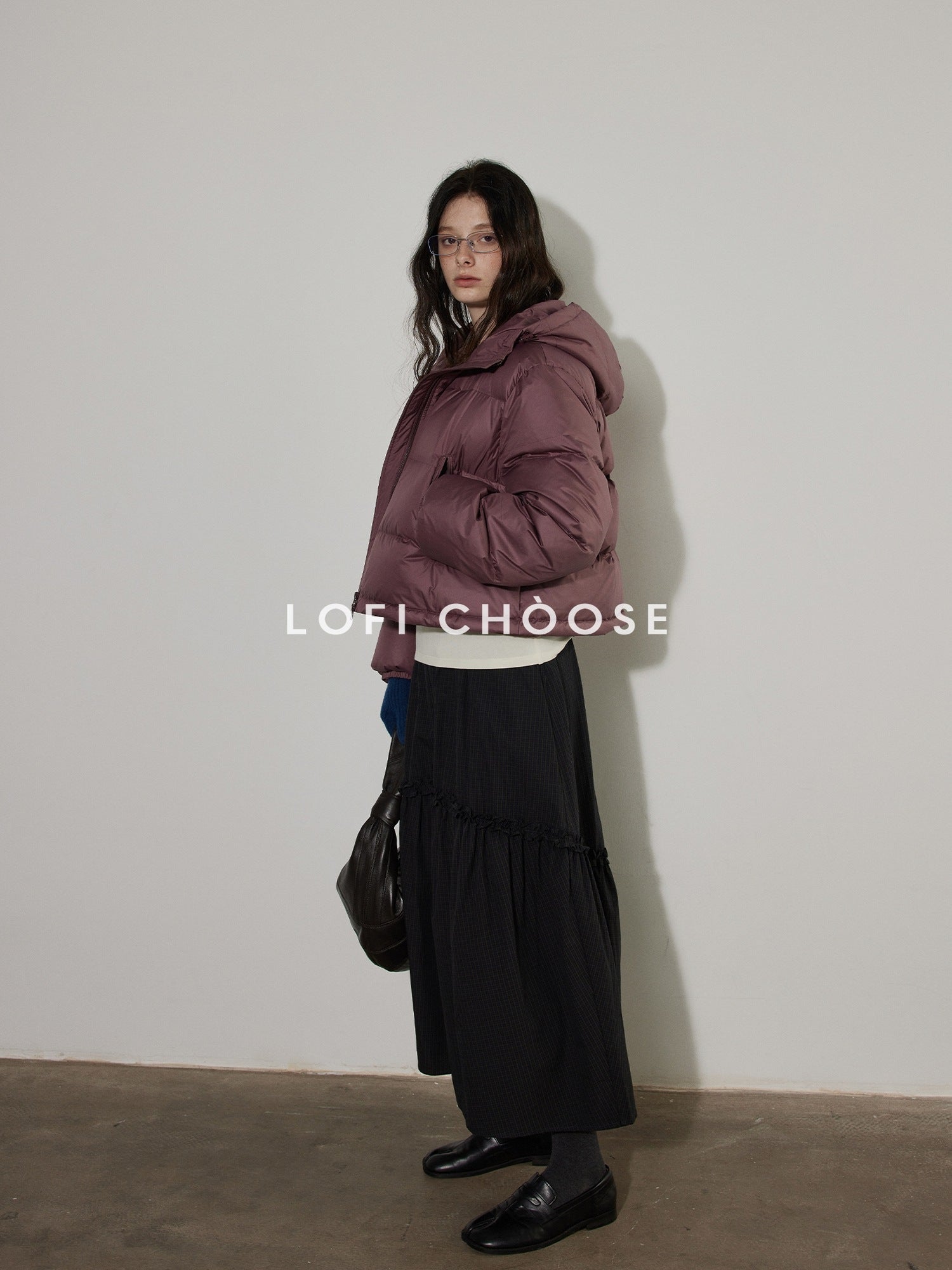 Lofi choose Pure Cotton Elastic Waist Ruffle Hem A Line Women Workwear Maxi Skirts