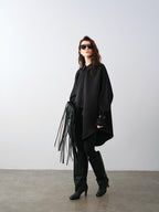 audreyyang Wrinkle Resistant Minimalist Loose Fit Turn Down Collar Women Polyester Shirts
