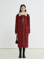 fano Warm Thick Mid Length Stand Collar Straight Commuter Young Women Wool Coats