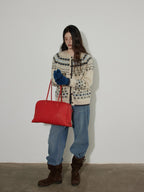 Lofi choose Soft Stretch Button Front Slouchy Loose Fit Round Neck Women Beige Cardigans