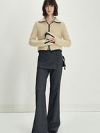 someonesometimes Soft Mohair Wool Blend Slim Short Lapel Buttoned Women Knitwear Cardigans