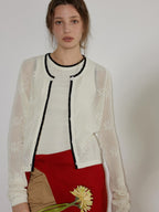 Lofi choose Acrylic Cotton Blend Loose Fit Commuter Two Piece Cardigan Long Sleeve T-Shirts