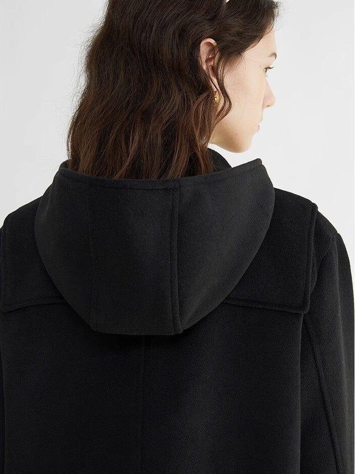 fano Toggle Pocket Minimal Commuter Midlength Women Polyester Blend Long Coats