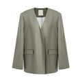unspoken_Lightweight_Stretch_Office_Vneck_Blazer_Striped_High_Waist_Top_&_Skirt_Sets_MISSTT
