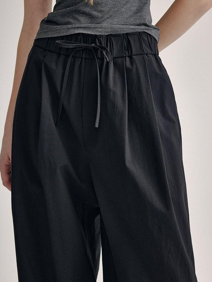 fano High Waist Tailored Minimalist Commuter Nylon Blend Pockets Straight Pants