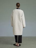 unspoken Thick Warm Minimalist Straight Fit Women Toggle Colorblock Mid Length Wool Coats