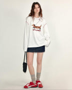 fano Lyocell Stretch Loose Korean Commuter Round Neck Printed Long Sleeve T-Shirts