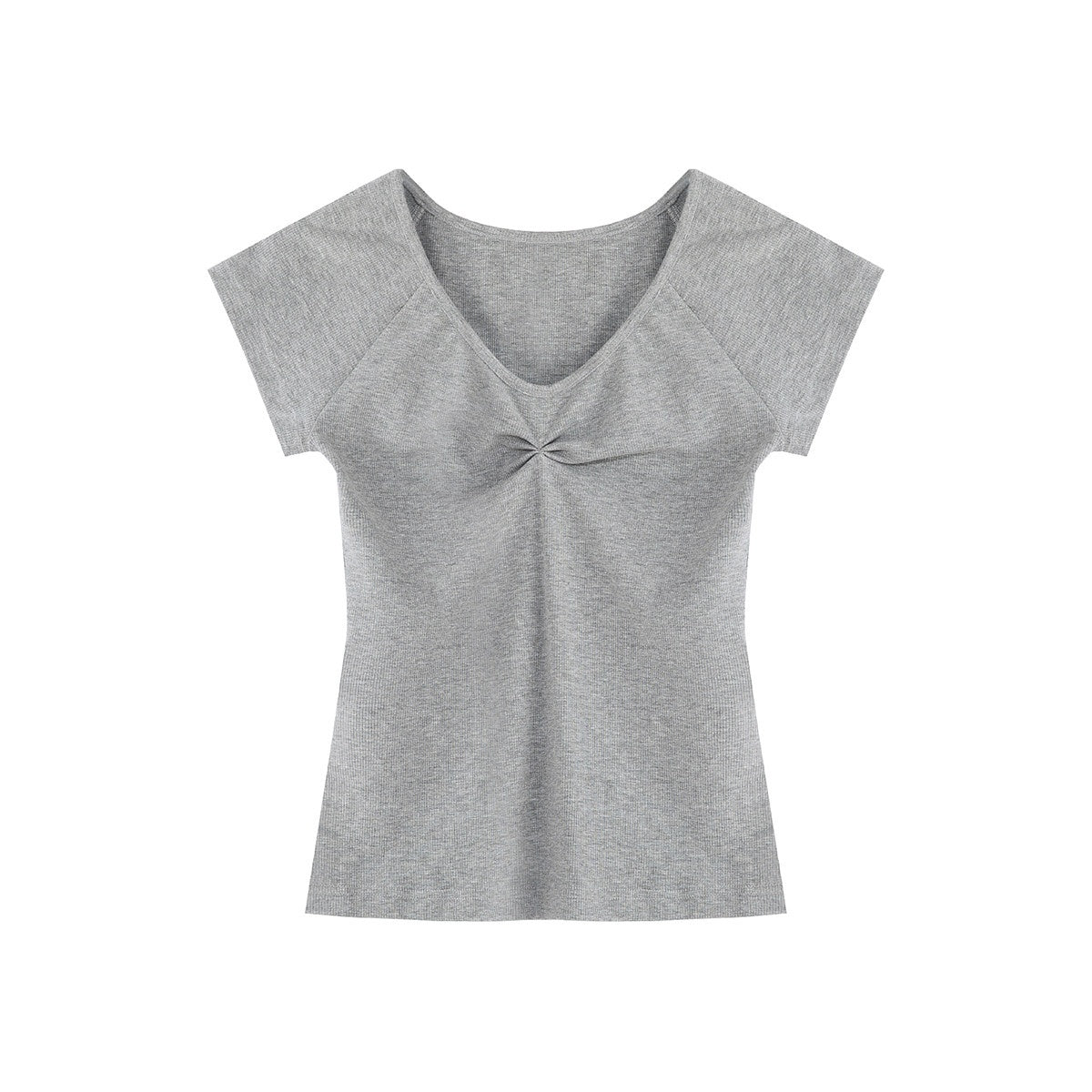fano_V-neck_Drawstring_Cotton_Blend_Minimal_Straight_Women_Short_Sleeve_T-Shirts_MISSTT