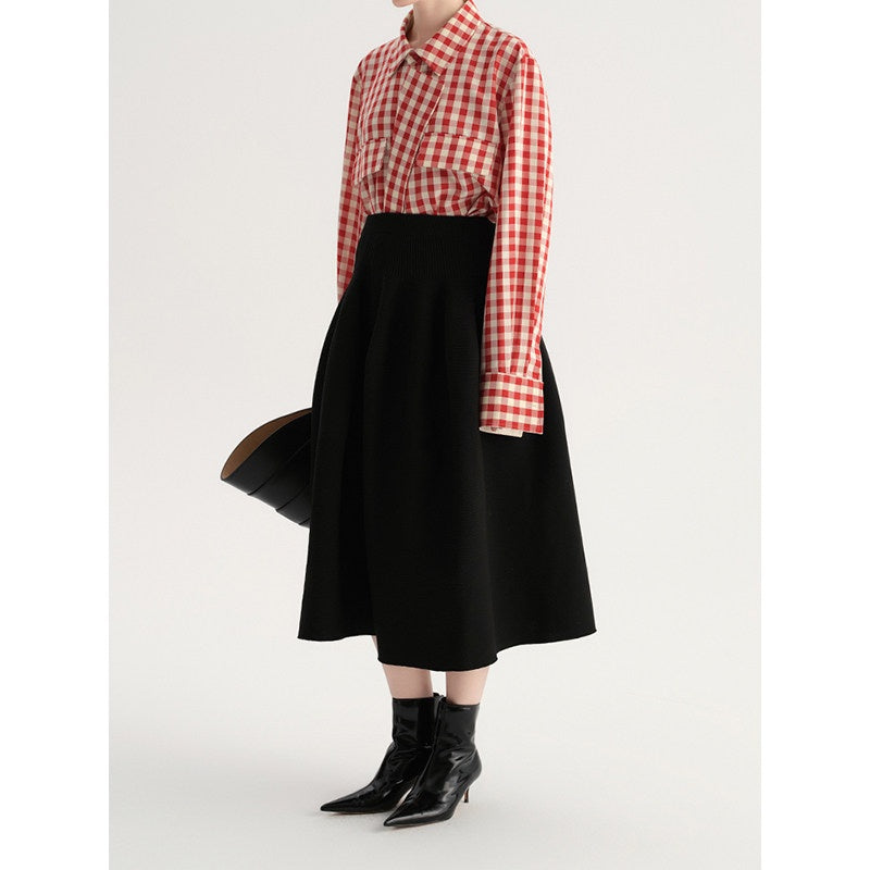 audreyyang_Flattering_High_Waist_A_Line_Solid_Black_Nylon_Office_Casual_Women_Maxi_Skirts_MISSTT