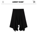 audreyyang_Elegant_Asymmetric_Irregular_Hem_Mid_Waist_Front_Zipper_Black_Midi_Skirts_MISSTT