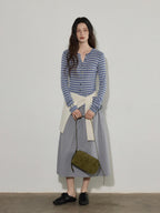 Lofi choose Wool Blend Slim Fit Striped Commuter Women Button Front Knitwear Cardigans