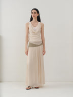 someonesometimes Tencel Wool Blend Slim Fit Commuter Workwear Unlined Beige Women Tank Tops