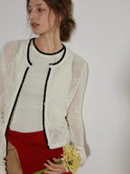Lofi choose Acrylic Cotton Blend Loose Fit Commuter Two Piece Cardigan Long Sleeve T-Shirts