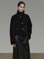 unspoken Warm Sculpted Tailoring Minimal Commuter Loose High Waist Wool Blend Short Coat