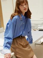 fano Skin Friendly Breathable Cotton Minimalist Loose Fit Women Button Solid Shirts