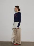 Lofi choose Colorblock Pullover Relaxed Fit Commuter Crewneck Casual Office Sweatshirt