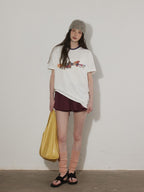 Lofi choose Breathable Loose Fit Commuter Crew Neck Text Print Short Sleeve T-Shirts