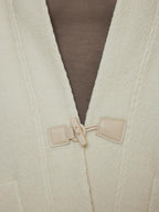 unspoken Minimal 3D Tailored Oversized Single Button Workwear White Mid Length Long Coats