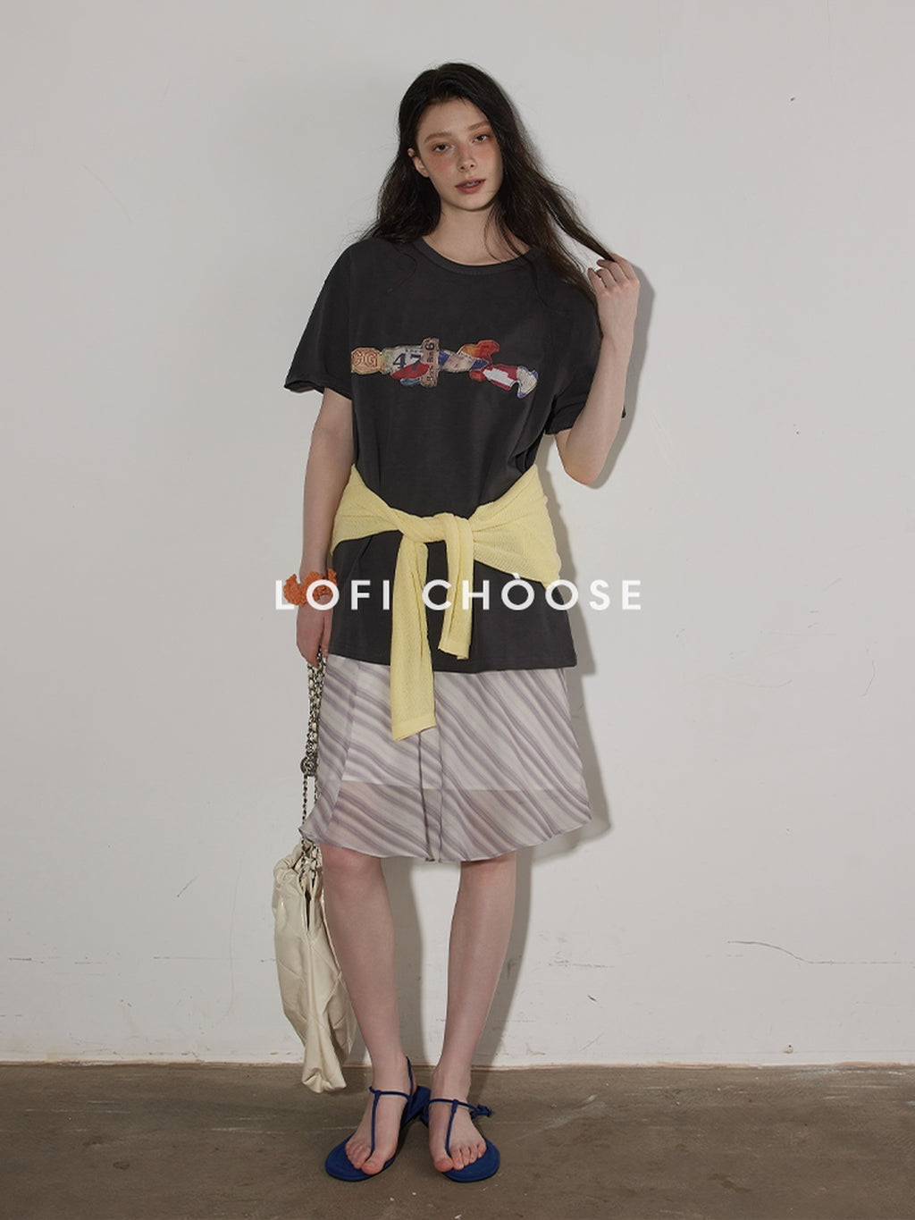 Lofi choose Breathable Loose Fit Commuter Crew Neck Text Print Short Sleeve T-Shirts