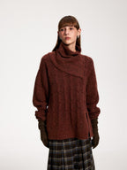 someone sometimes Vintage Red Turtleneck Commuter Pullover Knitwear Acrylic Wool Sweaters