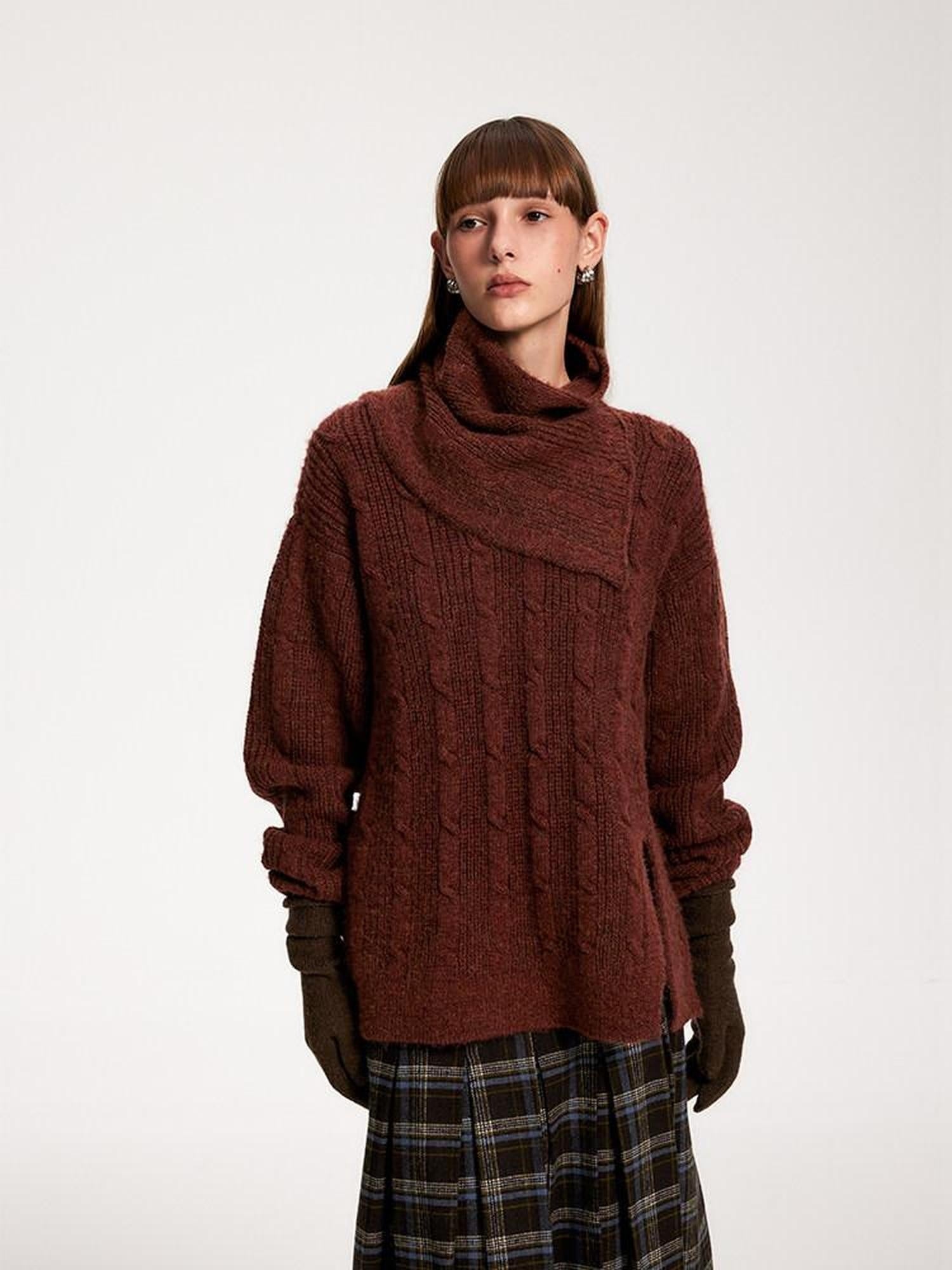 someone sometimes Vintage Red Turtleneck Commuter Pullover Knitwear Acrylic Wool Sweaters