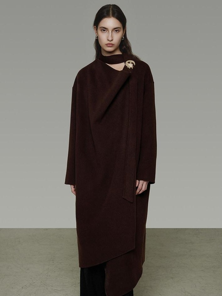 unspoken 100 Percent Sheep Wool Mid Length Relaxed Minimalist Workwear Wool Coats