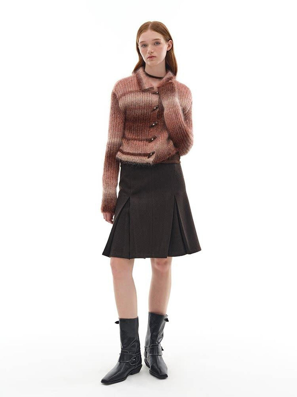 someone sometimes Viscose Wool Blend Slim Fit A Line Mid Waist Lined Women Tan Midi Skirts