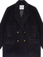 fano Minimalist Commuter Straight Fit Double Breasted Lapel Pocket Women Short Coat