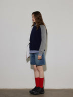 Lofi choose Colorblock Loose Fit Crewneck Pullover Smart Commuter Office Women Knit Sweaters