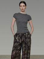unspoken High Waist Pockets Loose Office Minimal Polyester Olive Brown Wide Leg Pants