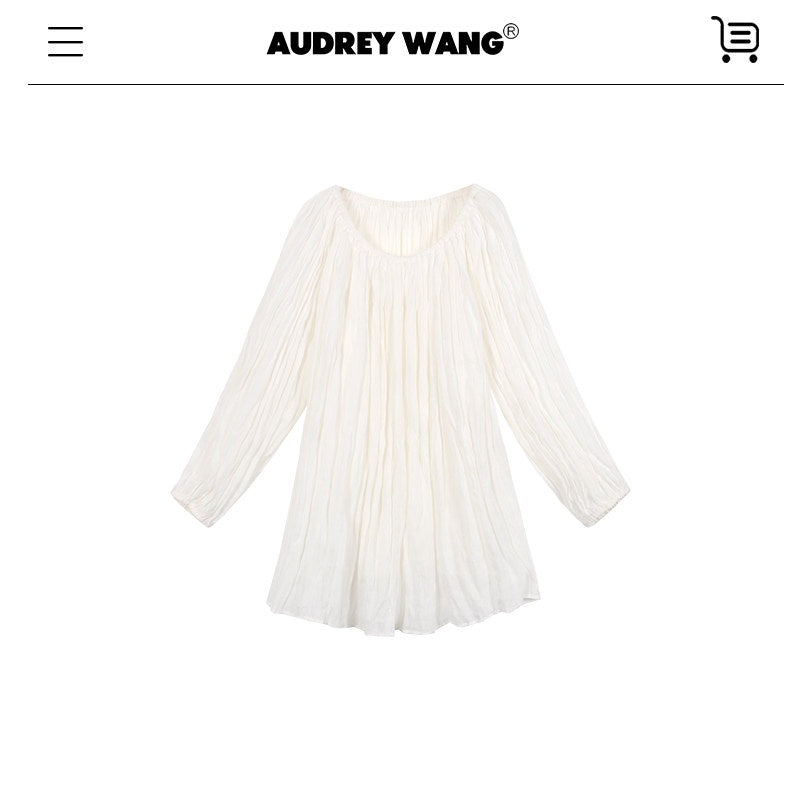 audreyyang_Linen_Long_Sleeve_Retro_Loose_Round_Neck_Women_Ankle_Pants_Top_&_Skirt_Sets_MISSTT