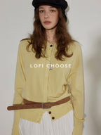 Lofi_choose_Button_Front_Knit_Regular_Fit_Office_Women_Round_Neck_Yellow_Charcoal_Cardigans_MISSTT