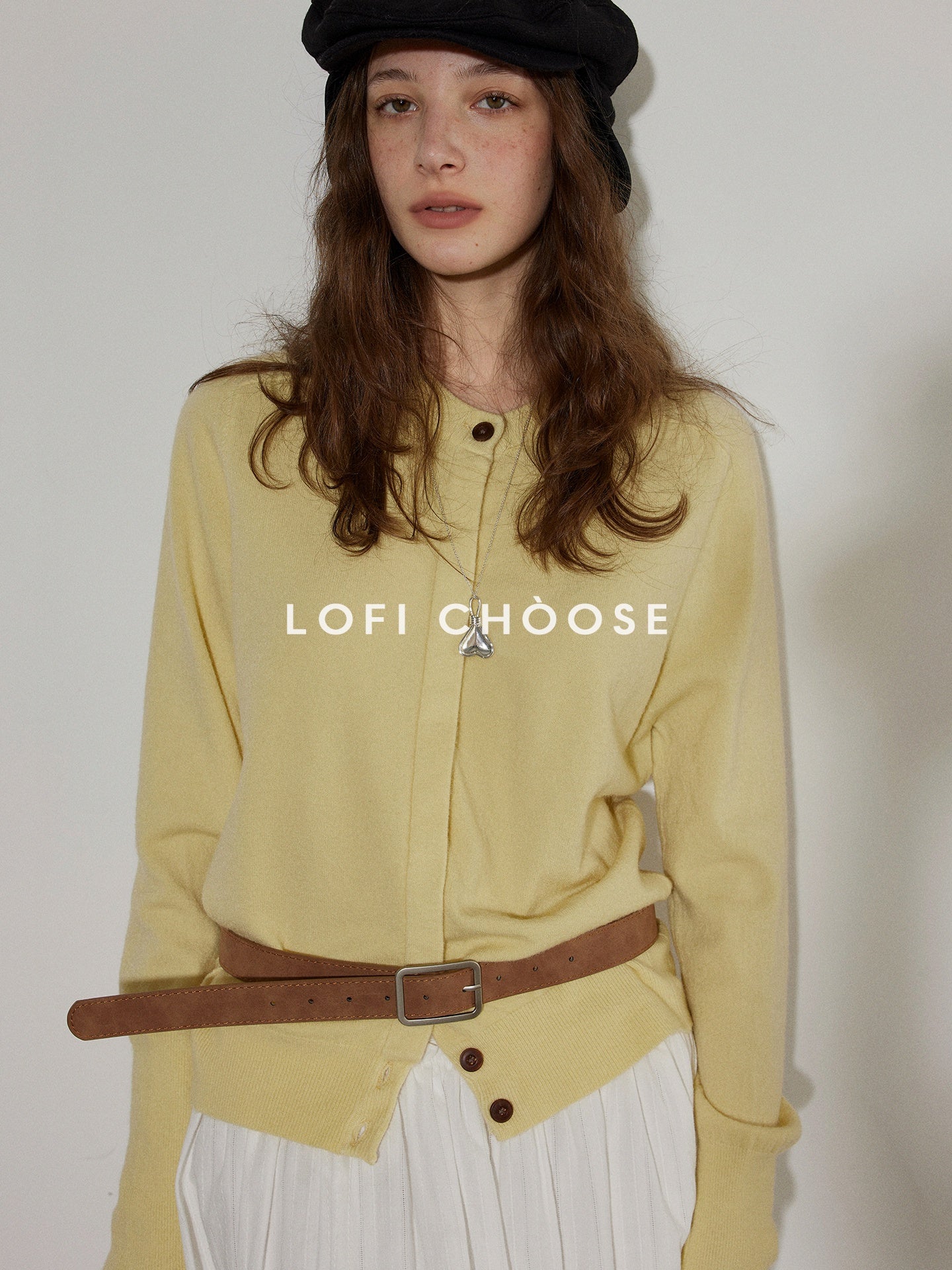 Lofi_choose_Button_Front_Knit_Regular_Fit_Office_Women_Round_Neck_Yellow_Charcoal_Cardigans_MISSTT