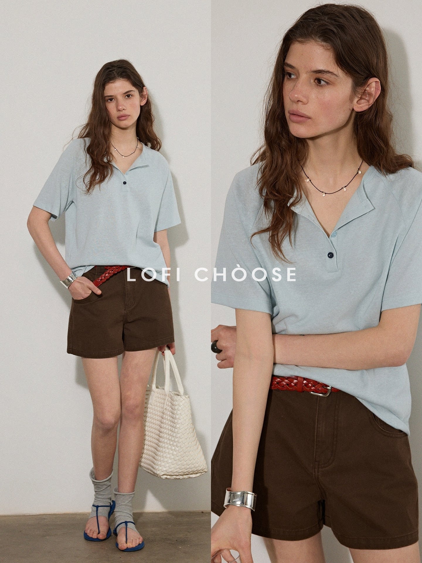 Lofi_choose_High_Waist_Distressed_Loose_Fit_Women_Zip_Washed_Green_Mid-Length_Shorts_MISSTT