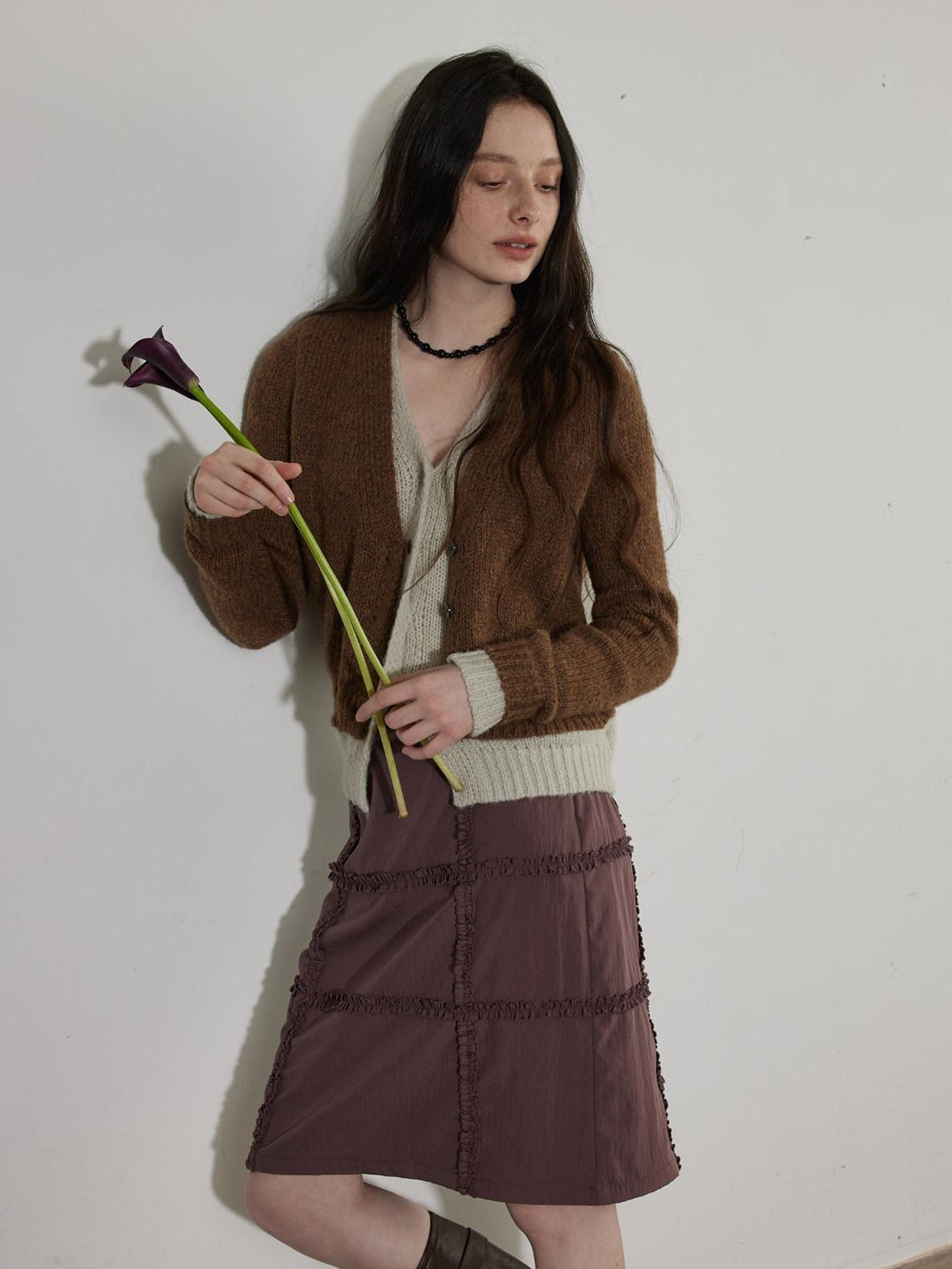 Lofi choose High Waist Loose Fit Office Ready Young Women Purple Blue White Midi Skirts