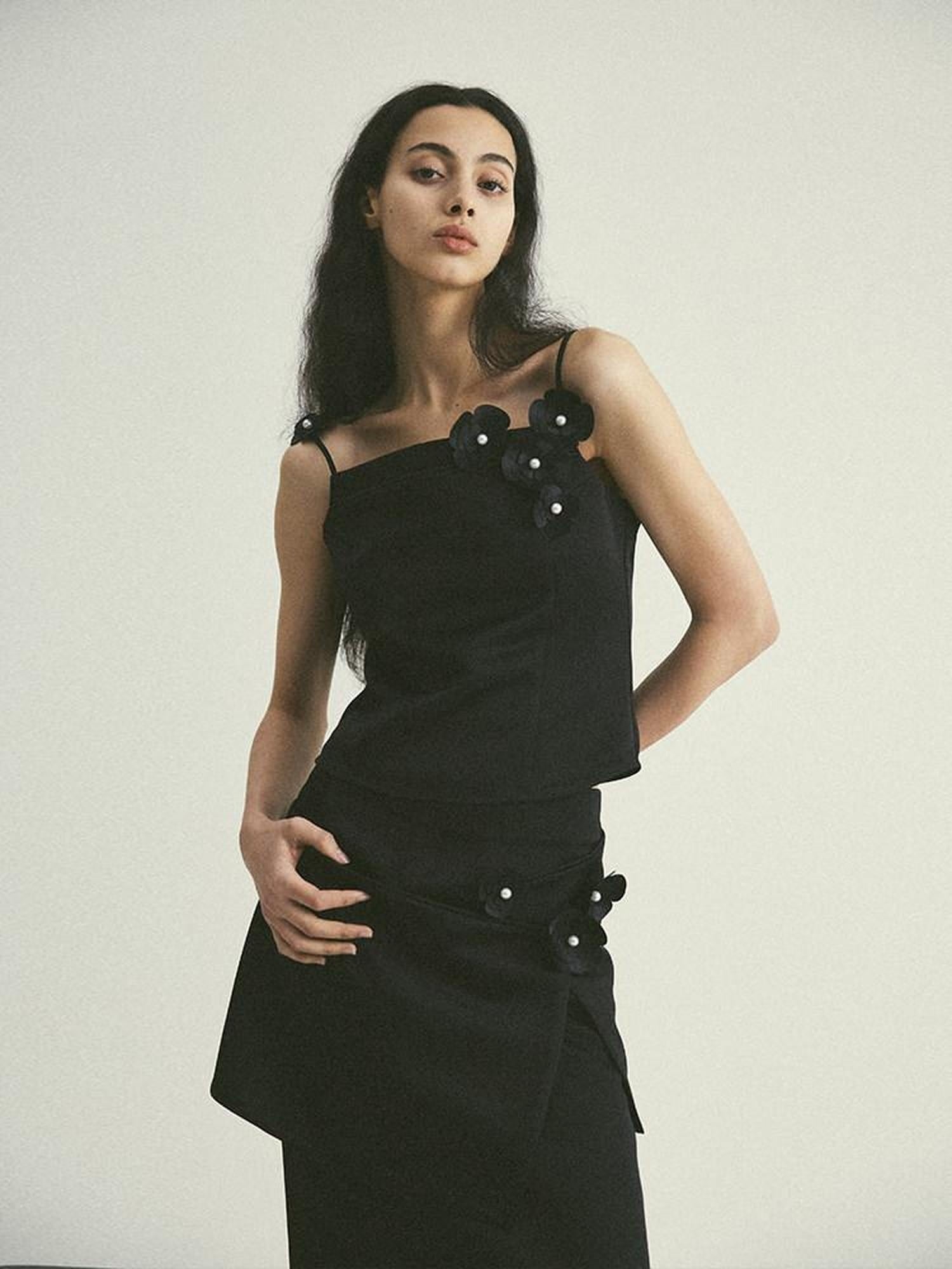 unspoken High Waist Ruffle Commuter Straight H Line Knit Polyester Women Maxi Skirts