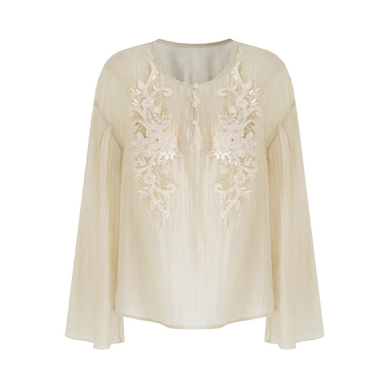 unspoken_Breathable_Lyocell_Embroidered_Vintage_Loose_Round_Neck_Women_Almond_Blouses_MISSTT