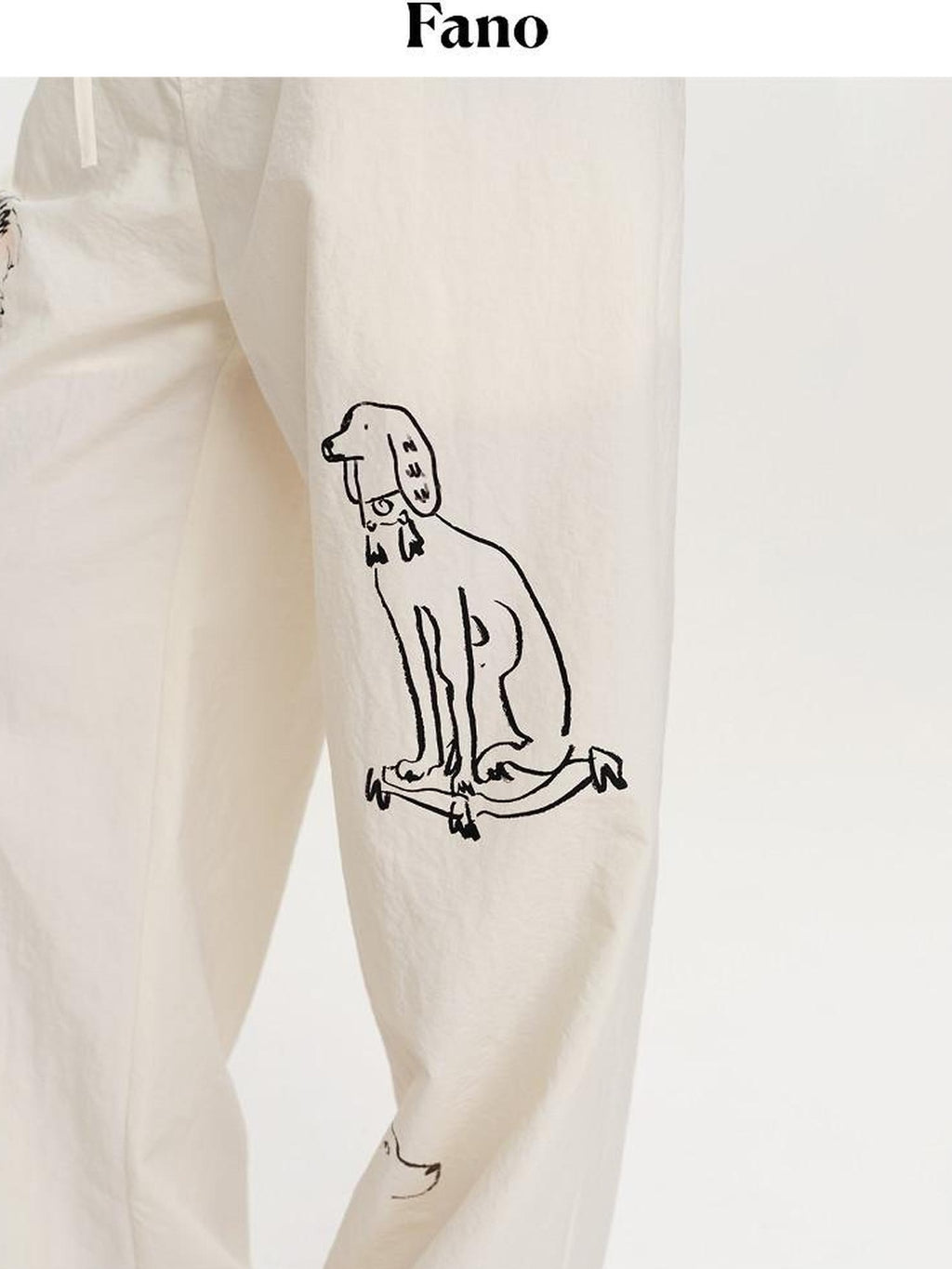 fano Lightweight Nylon Blend Korean Commuter Wide Leg Waist Zip Fly Sweatpants