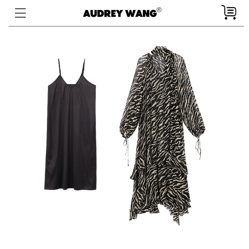 audreyyang_Soft_Viscose_Ruffle_Casual_A_Line_Zebra_V-neck_Long_Sleeve_Maxi_Dresses_MISSTT
