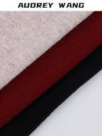 audreyyang Soft Acrylic Wool Blend Decorative Long Knitted European Women Black Scarves