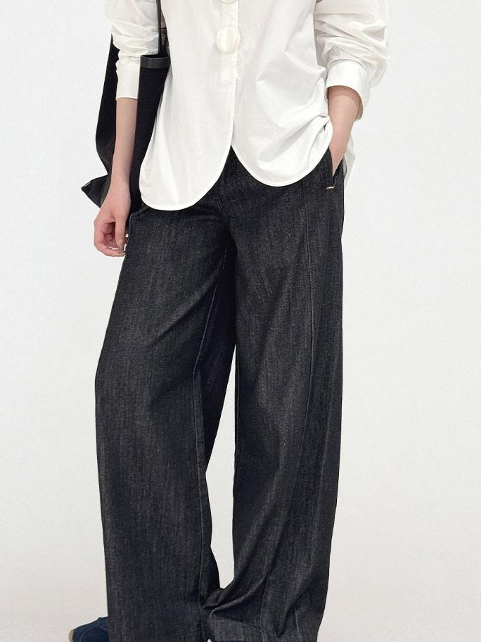 fano High Rise Cotton Rigid Casual Straight Youth Raw Denim Straight Leg Jeans