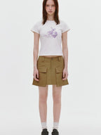 fano Stretch Cotton Korean Commuter Printed Round Neck T Shirt Basic Crop Tops