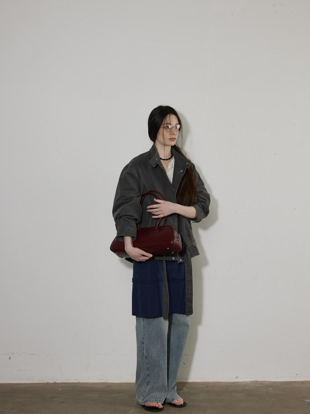 Lofi choose High Waist Loose Fit Office Ready Young Women Purple Blue White Midi Skirts