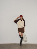 Lofi choose Cozy Colorblock Relaxed Fit Long Sleeve Crewneck Women Office Casual Sweatshirt