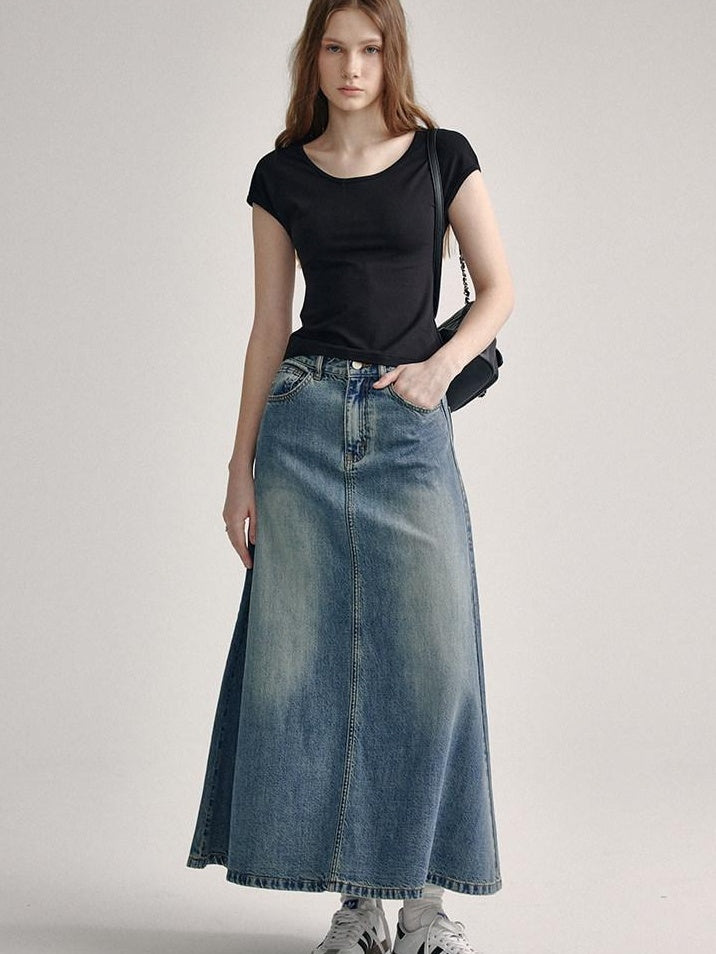 fano Soft Stretch Polyester Round Neck Minimalist Women Black Basic Crop Tops