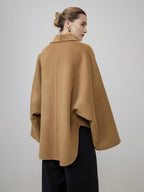 unspoken Asymmetric Sculpted Single Breasted Minimal Commuter Loose V-neck Wool Coats