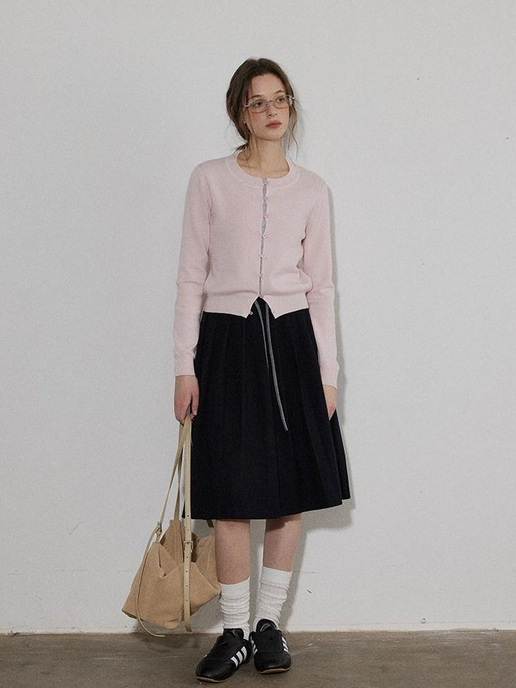 Lofi choose Cozy Button Front Relaxed Office Women Knit Long Sleeve Round Neck Cardigans