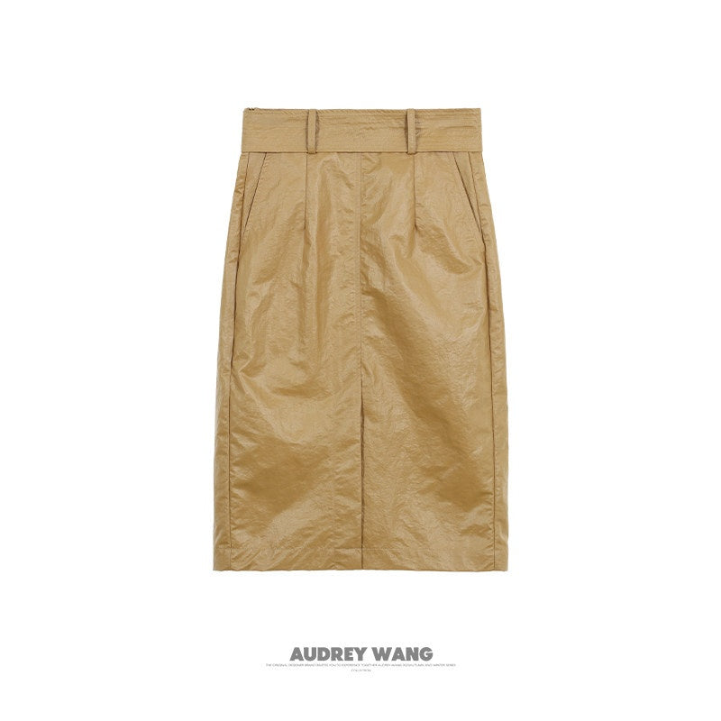 audreyyang_Slimming_Loose_Cuffed_Sleeves_Button_Women_Mustard_Green_Leather_Jackets_MISSTT