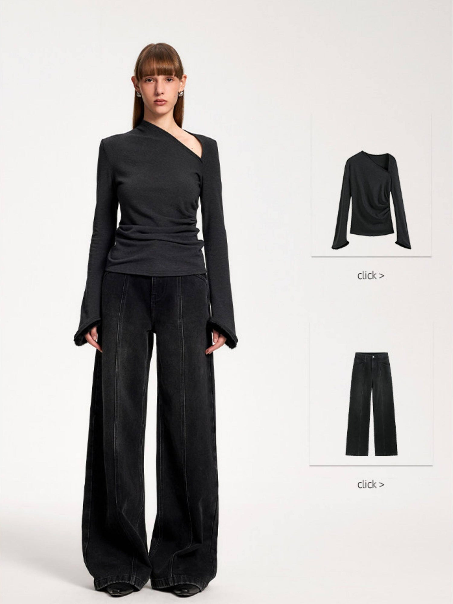 someone sometimes Elegant Office Pullover Regular Women Solid Cream Charcoal Knitwear Sweaters